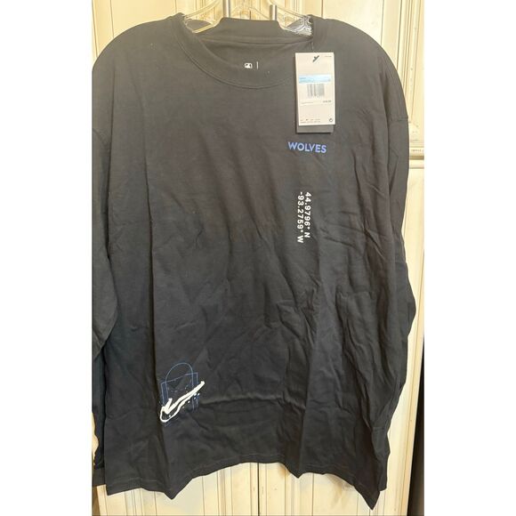 Nike Men's NBA Minnesota Timberwolves Long Sleeve Graphic Tee Black Medium NWT - Picture 11 of 14
